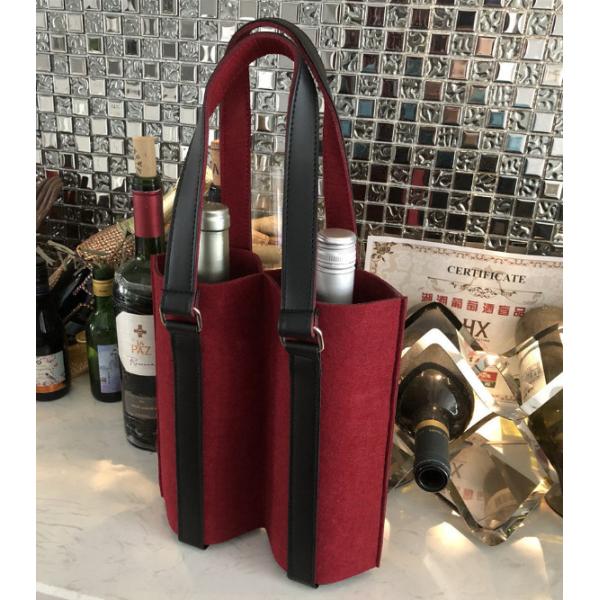 11.8x3.14x9.8'' Colorful Felt Fabric Bags Wine Packaging Reusable For Two Bottles