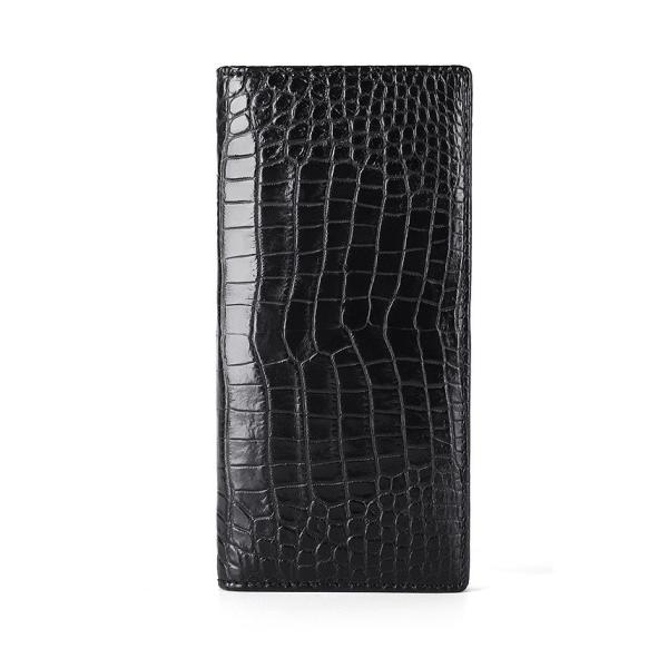 Genuine Crocodile Belly Skin Businessmen Suits Clutch Wallet Authentic Alligator Leather Lining Male Long Card Purse
