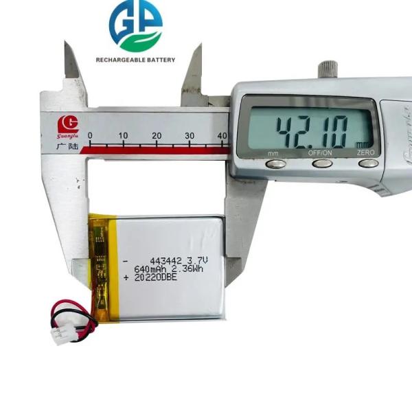 Un38.3 443442 Lithium Polymer Battery Pack 3.7v Rechargeable 600mah 640mah