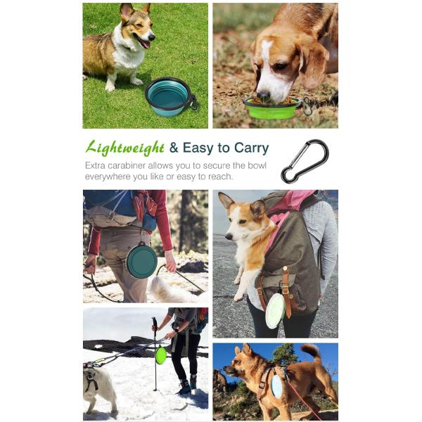 Cuencos plegables de silicona para perros gatos animales pequeños agua portátil redondeada