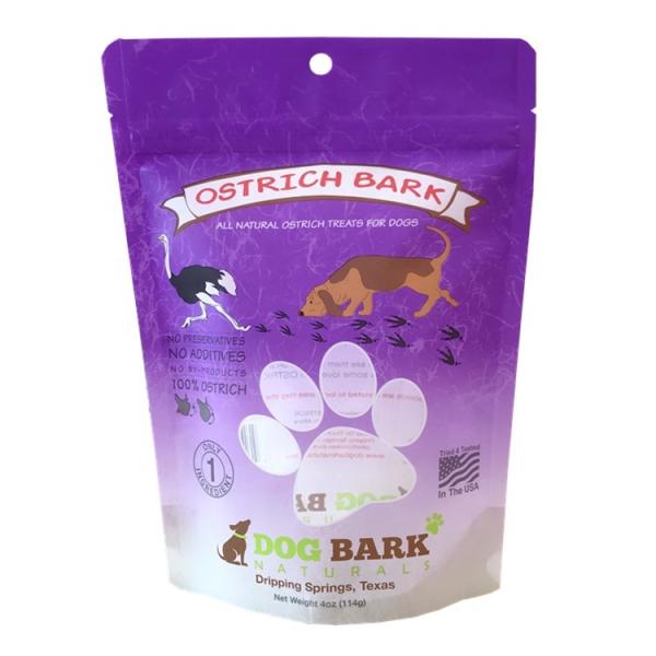 stand up pouch pet dog food bag with resealable zipper dog treats plastic packaging bag