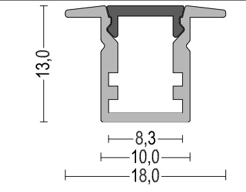 Height13mm утопило алюминиевый профиль СИД для профиля приведенного прокладки
