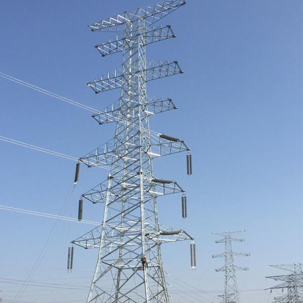 Linha de transmissão galvanizada torre da estrutura do mergulho quente Q345B Q235B