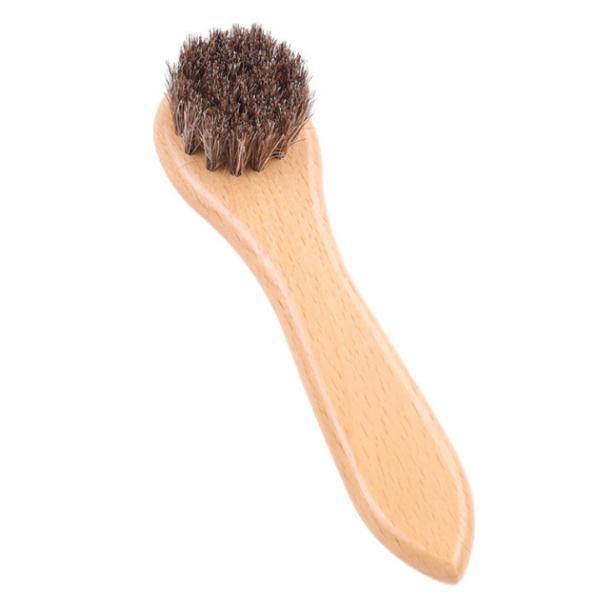 Soft Fur Shoe Brush Wooden Horsehair Brush Can Add Logo