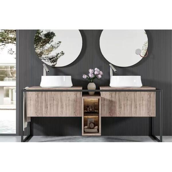 Solid Wood Cabinet Vanity for Small Toilets Includes Mirror and Countertop from YALIG