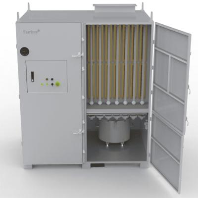 Laser cutting dust collector: 99.9% capture of 0.3μm metal fumes, 30% smaller footprint & tool-free filter swaps