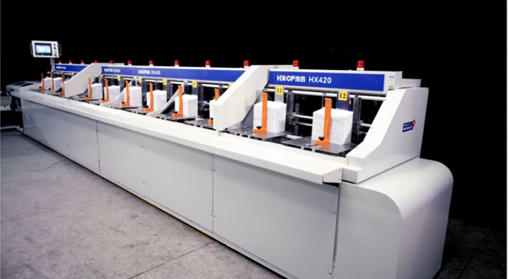 HX420 Automatic Signature Gathering Machine In Line Book Sewing Machine Perfect Binder