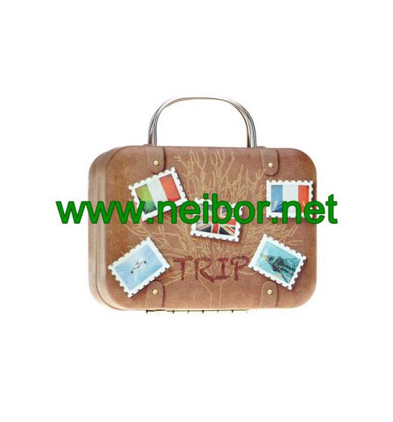 gift tin suitcase tin box with handle for wedding to pack chocolate or candy