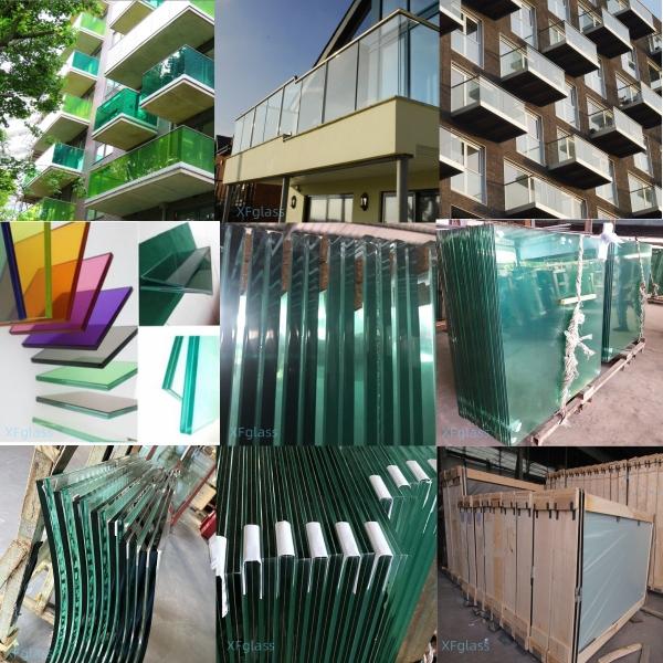 Barrière en verre sans cadre 4+4mm 5+5mm 6+6mm 8+8mm Barrière extérieure en verre trempé Balustrade d'escalier en verre sans cadre facilement personnalisable