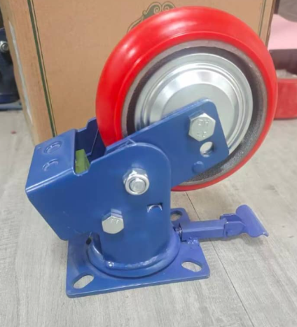 6 Inch Swivel Directional Lock Caster Iron Core PU Wheel 350kg Heavy Duty Caster