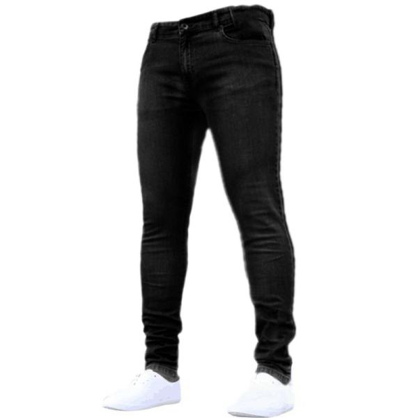 Best WASHED Casual Jeans Zipper Fly Denim Jean Pant Light Blue Pencil Pants Gentlemen
