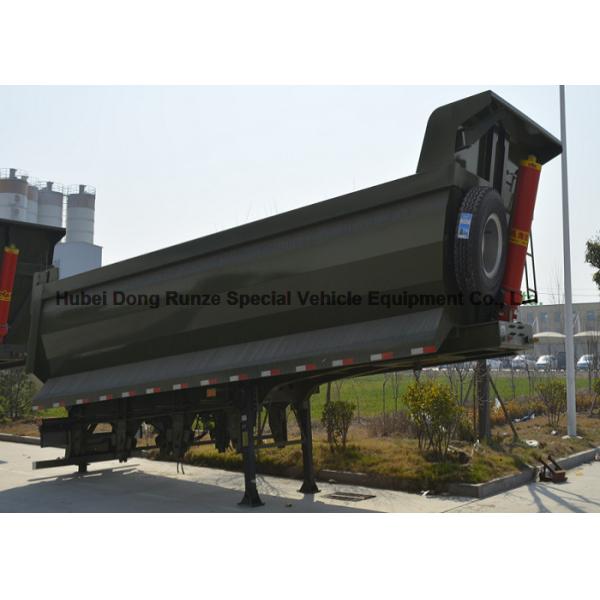 U shaped stone carrying Dump truck semi trailer Heavy Duty 2 Axles 22CBM -25 CBM