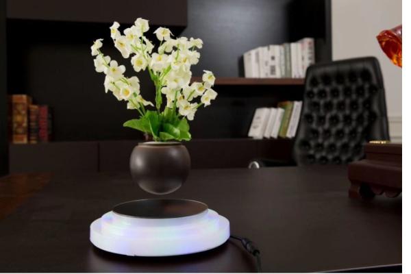 led light magnetic levitation floating air bonsai flower pot tree plant