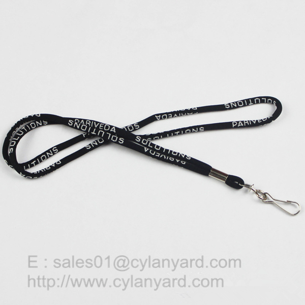 polyester lanyard with metal sheet crimped metal bead, metal crimp neck straps,
