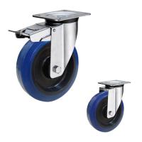200kg roulettes en caoutchouc de la capacité 125x36mm avec la parenthèse en acier