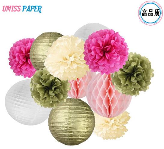 12pcs/set  Hot birthday parties, weddings, wedding decorations,paper strips, paper lanterns, paper flower balls