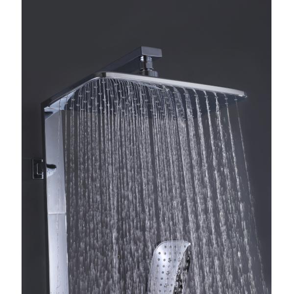 Modern Square Brass Metered Bathroom Rain Bath Shower Mixer Faucets Wall Mounted