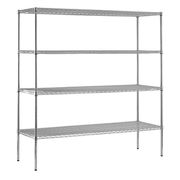 Four Layer Chrome Steel Shelving Beverage Storage Organizer Rack 14 X 42
