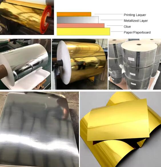 250GSM Картон для искусственных изделий 50*70 см Картон для зеркальной бумаги Кастомизированная толщина и размер Ламинированная серебряная / золотая металлическая бумага