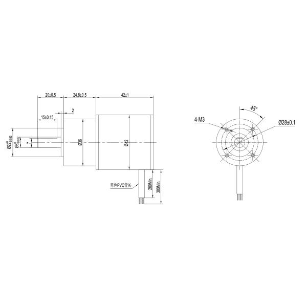 уменьшение 700 Rpm 0.12nm 42bly01a 002ag5 коробки передач Nema 17 42mm планетарное