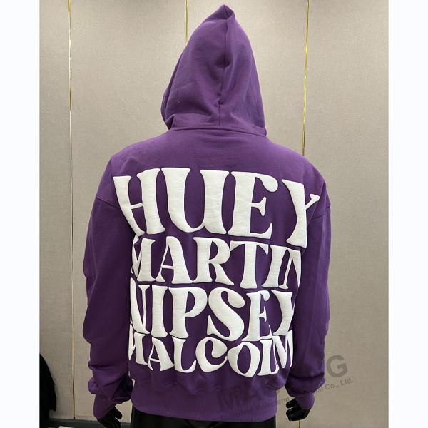 Streetwear Custom 3D Puff Print 500gsm Cotton Heavyweight Blank Men's Sweatshirts Puff Printing Pullover Hoodie