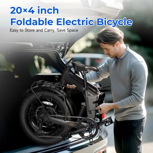 250W 36V Foldable Electric Bike 20 Inch with 10.4Ah Battery - Lightweight Folding E-Bike for Commuting/City Adults