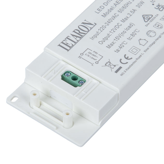Customized LED Solution Waterproof Led Driver Ip44 30W 12V Letaron Bathroom Mirror 16.5mm Slim LED Driver