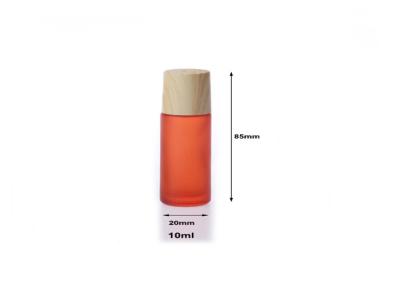 10ml Empty Blue Glass Essential Oil Roll On Bottles With Plastic Wood Pattern Cap