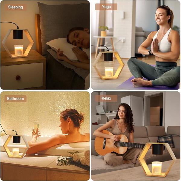 Modern Rustic Brown Wooden Pillar Candle Holders for Home Decor 3