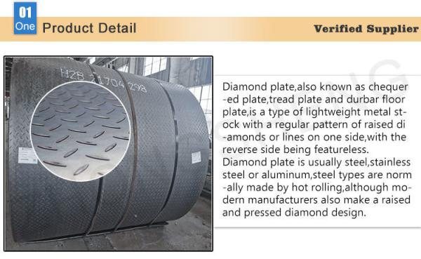 strength Steel Plate A36 Hot Rolled Steel Checkered Coils with 2.5mm 3.5mm 4.5mm Thickness