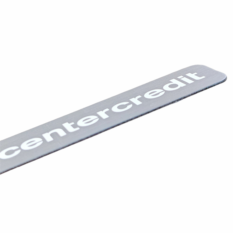 Manufacturer Self-Adhesive 3D Metal Sticker Label Brush Aluminum Name Plate Printed Text Lacquer