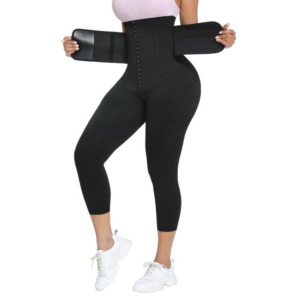 Leggings de cintura alta de Neoprene para apoio da barriga das mulheres durante o exercício