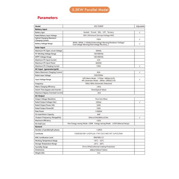 5 кВт Трёхфазный гибридный солнечный инвертор 5000 Вт Система хранения энергии 220В 230В
