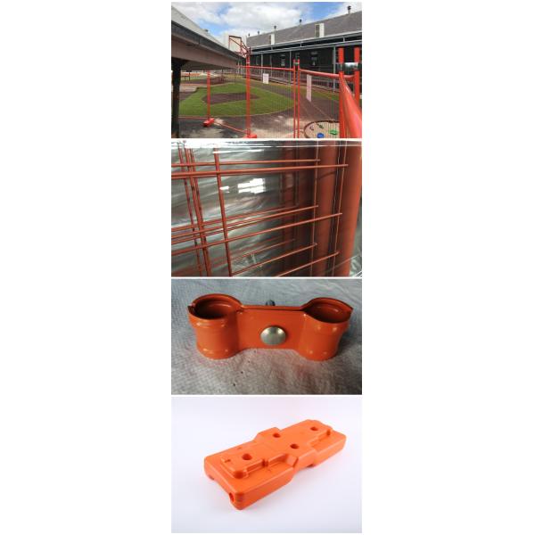 RAL 2009 powder coated construction temporary fencing 6’/1830mm*10’/3048mm Tubing 40mm*1.5mm weld mesh 2