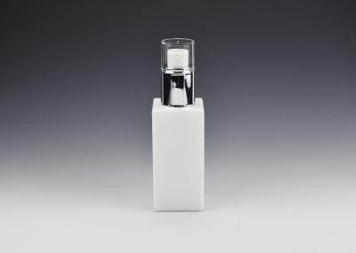 Custom 2OZ 60ml Square Opal White Glass Cosmetic Bottles, Luxury Skincare Bottle High Quality Glass Bottle Manufacturers