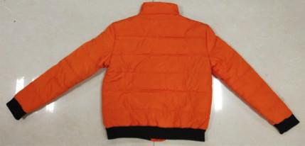 Orange Girls Kids Padded Jacket Rib Wrast Keep Warm Water Resistant