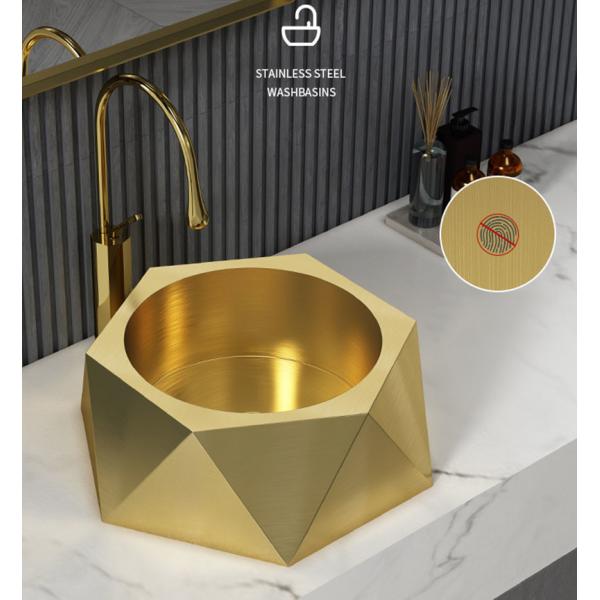 Diamond Shaped 304 Stainless Steel Vessel Sinks For Bathroom Counter