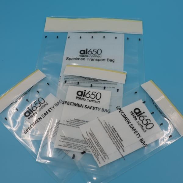 Heavy Duty 330mmX170mm 95kPa Biohazard Transport Bag with Seven Slot Absorbent Pouches