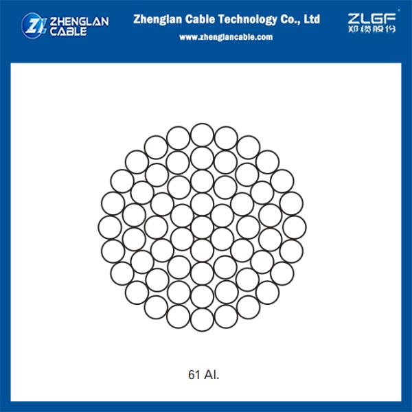 Conducteur en alliage d'aluminium nu 1165MCM 590mm2 ((61/3.51mm) ASTM B399/399M