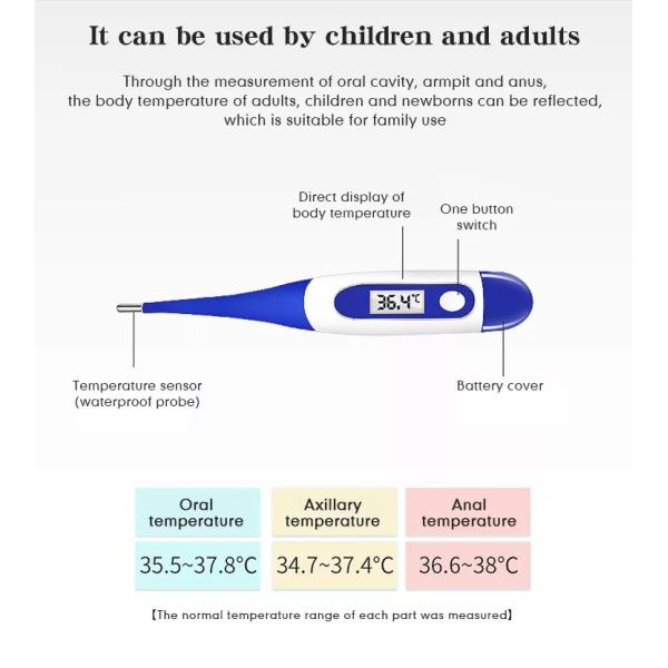 Clinical Waterproof Household Digital Thermometer , Medical Electronic Thermometer