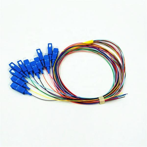 0.9mm SC SM Pigtail 8 12 Color Coded , G652D Tight Buffered Fiber Optic Cable
