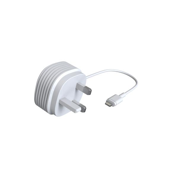 White Lightning CE 5V2.4A iPhone Charger UK Adapter