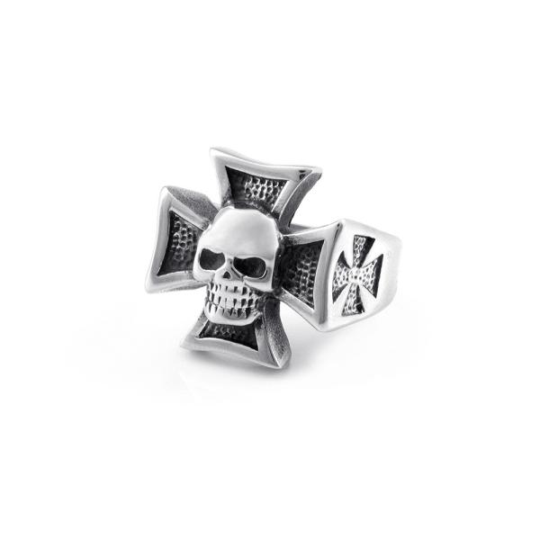 Retro Cross Skull Stainless Steel Ring Titanium Punk Trendy Style