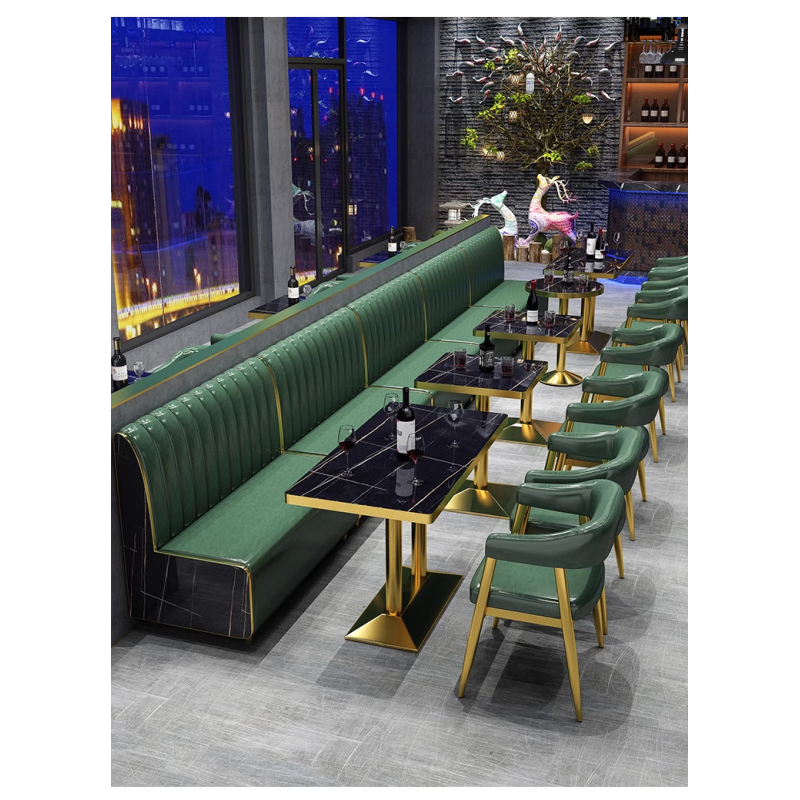 Custom Design Modern Cafe Bench Seating Fast Food Restaurant Table and Chairs Coffee Shop Sofa