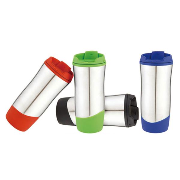 450ml inner PP Outer steel travel mug non-leak coffee mug creative mug