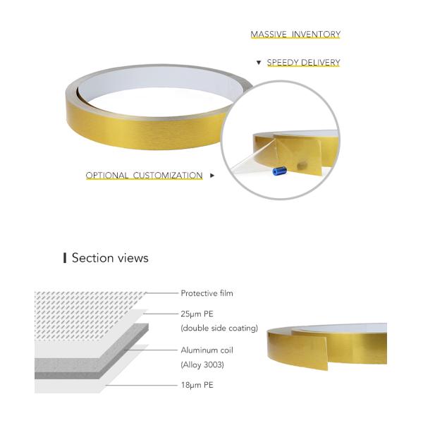 крышки отделки металла толщины 1мм покрытый сплав 1100 щетки алюминиевой золотой