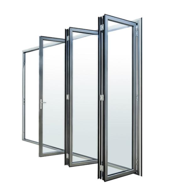 KLUK Aluminium Bifold Doors Laminated Glass Wood Grain For Patio