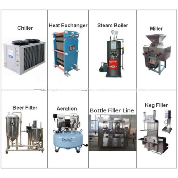 1000L Professional Brewing Equipment 316 Stainless Steel With Three Boiling Kettles