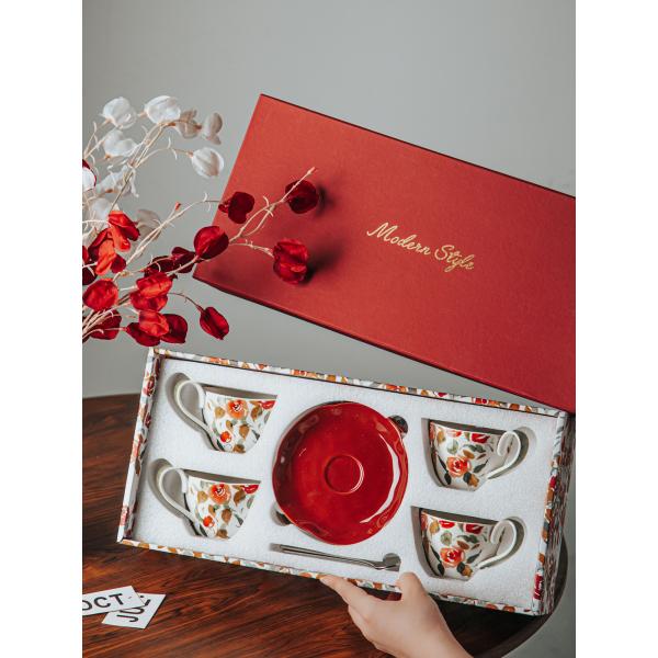 British Classical Fashion Ceramic Espresso Cups And Saucers Perfect For Garden Parties