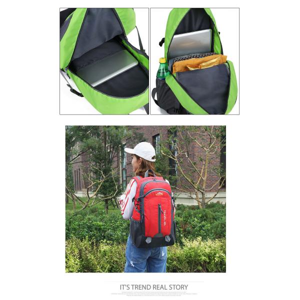 Orange 40L Waterproof Backpack 55cm Camping Travel Backpack With USB Charge Hole